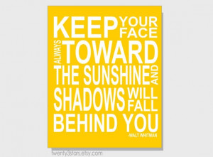 Walt Whitman Sunshine Quote Print, Inspirational Minimalist Wall Art ...