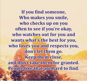 If you find someone who ...