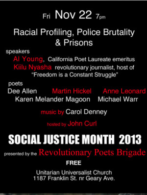 RACIAL PROFILING, POLICE BRUTALITY & PRISONS | 7pm Friday, November 22 ...