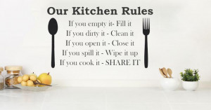 ... it, clean it, if you open it, close it... - Kitchen Wall Art Quote