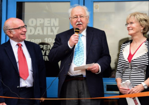 Michael Fish speaks before cutting the ribbon to celebrate Yarmouth 39 ...