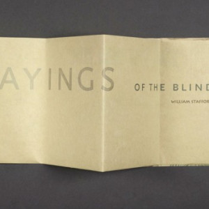 Sayings of the Blind by Roni Gross. Poetry by William Stafford.