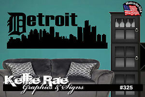325-Wall-Art-DETROIT-CITY-SKYLINE-Quote-Decal-Tigers-Lions-Pistons
