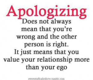 Great quote on apologizing!