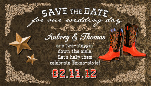 country western wedding save the date magnet
