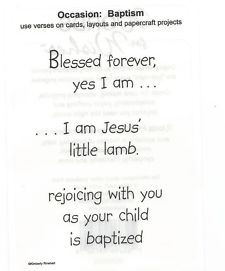 Baptism Words Sticker Cards/Scrapbook It Takes Two #52