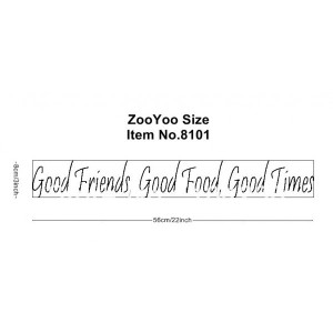 FRIENDS, GOOD FOOD, GOOD TIMES Vinyl wall quotes and sayings home ...