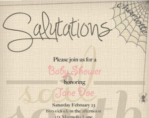 Charlotte's Web Party Invitatio n -- Custom Baby Shower Invitation ...