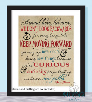 Walt Disney Keep Moving Forward Quote - 11x14 - Typographic Print ...