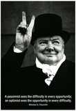 Pessimist Optimist Winston Churchill Quote Prints