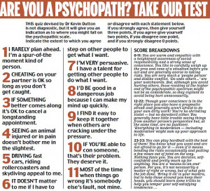 Are YOU a psychopath? Take the test and find out!