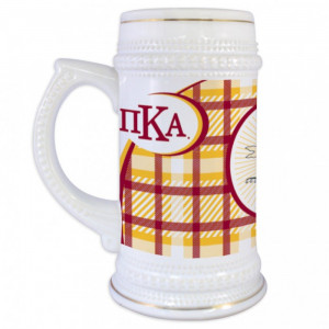 Pi Kappa Alpha 22 oz. Ceramic Beer Stein - Greek Letters and Plaid ...