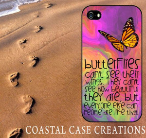 Colorful Butterfly Quote Apple iPhone Case by CoastalCaseCreations, $ ...
