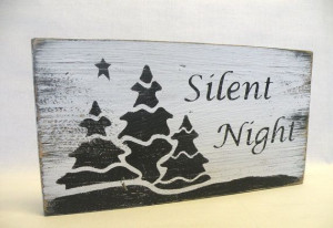 Silent Night Wooden Sign Christmas Quote Word Art by iPam on Etsy, $18 ...