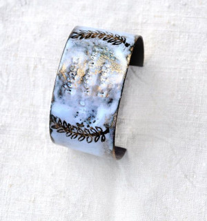 Handcrafted Jewelry French 'STORM' Quote Cuff by bullfinchbarbury