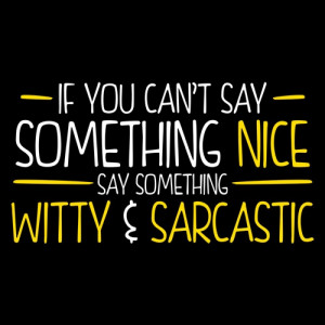 IF YOU CAN’T SAY SOMETHING NICE, SAY SOMETHING WITTY & SARCASTIC T ...