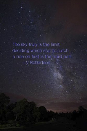 inspiration, night, quote, sky, stars