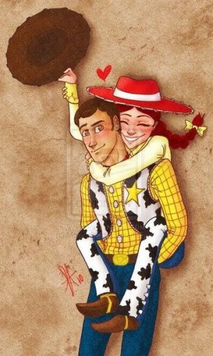 Toy Story 2 and 3's Jessie and Woody couple cartoon illustration via ...
