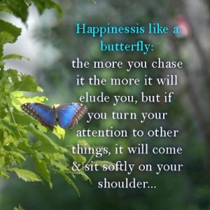 Happiness is like a butterfly