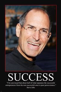 ... STEVE JOBS MOTIVATIONAL POSTER 24X36 success & perseverance quote NEW