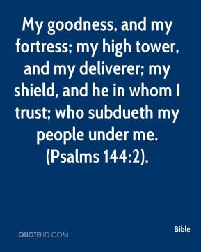 My goodness, and my fortress; my high tower, and my deliverer; my ...