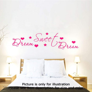 Dream Sweet Dream Romantic Bedroom Wall Quote