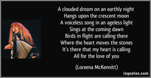 clouded dream on an earthly night Hangs upon the crescent moon A ...