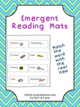 For Beginning Readers- match button, band-aid, etc. to word on page