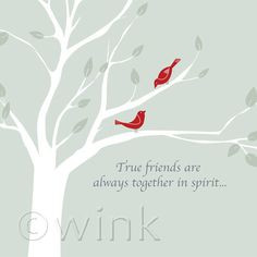 True Friends - Birds in Tree friendship quote print. via Etsy.