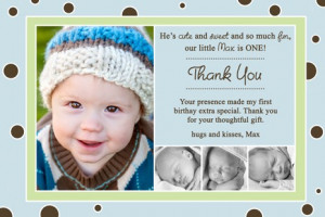 Max First Birthday Thank You Cards