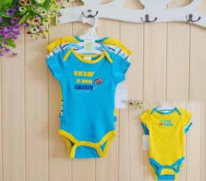 2014 Sale 3pcs/;ot Baby Boy Romper Sayings Kickin It with Daddy And ...