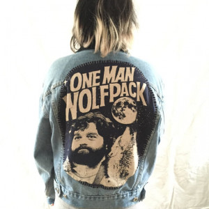 One Man Wolf Pack - Bill Blass Up Cycled Denim Jacket with Zack ...