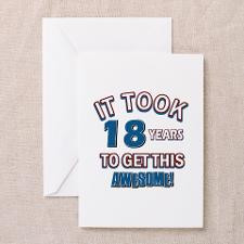 Awesome 18 year old birthday design Greeting Cards for