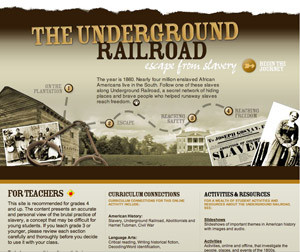 Underground Railroad activity homepage