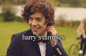 Harry's dimples! Just saying ladies this one IS MINE ...