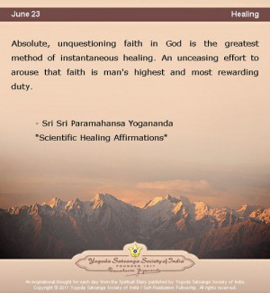 June 23: Quote of the day. Absolute, unquestioning faith in God is the ...