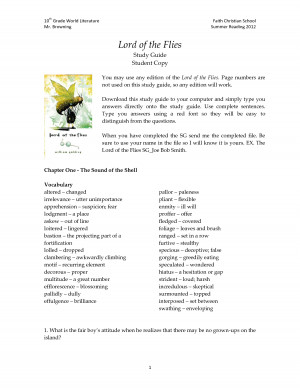 Lord Of The Flies The Beast Quotes With Page Numbers Page numbers are ...