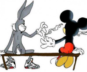 NOW THIS IS ONUGHTY MINIE AND BUGS BUNNY, LOLL