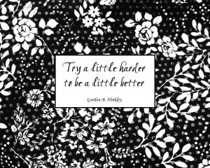 ... Life Quotes and Sayings - try a little harder to be a little better