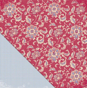 ... Vintage Summer Collection - 12 x 12 Double Sided Paper - Red Floral