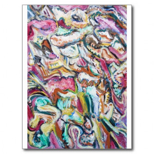Pink Quetzalcoatl (abstract expressionism) Post Card