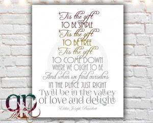 simple gifts print quote print printable art by QuotablePrintables, $5 ...