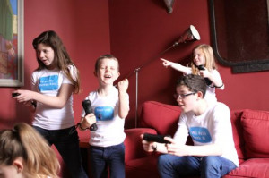 Kids Playing Wii Family game night: wii u party