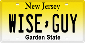 New jersey wise Guy License Plate, New jersey wise Guy License Tag