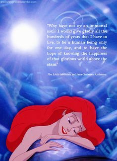 this was from the original little mermaid book, and personaly I think ...