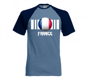 Mens-France-Flag-Short-Sleeve-Baseball-tshirt-On-Fruit-of-the-Loom-7 ...