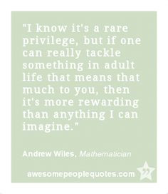 know it's a rare privilege, but if one can really tackle something ...