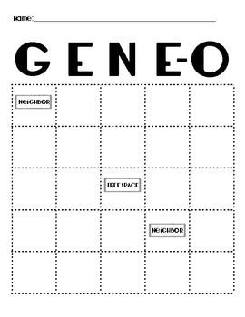 Bingo Game using genetic traitsBiology Helpful, Genetics Traits ...
