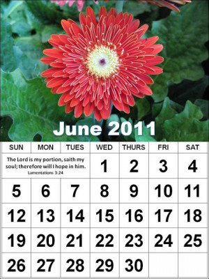 ... this Free Christian Monthly Calendar 2011 June with Bible verses