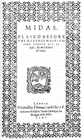 Title-page of Midas (1591)